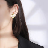 Freshwater Pearls Square Earrings Retro Women's Charms Jewelry