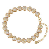 Diamond Heart Zircon Bracelet - Adjustable Women Birthday Valentine Jewelry Gift