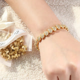 Diamond Heart Zircon Bracelet - Adjustable Women Birthday Valentine Jewelry Gift