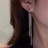 Diamond Peach Heart Tassel Earrings Party Jewelry