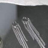 Diamond Peach Heart Tassel Earrings Party Jewelry