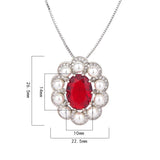 Pink Sapphire Pendant Necklace Pearl Vintage Gift