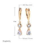 Geometric Zircon Dangle Earrings 585 European Piercing Jewelry