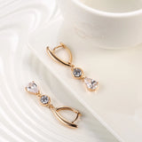 Geometric Zircon Dangle Earrings 585 European Piercing Jewelry