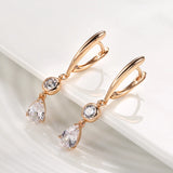 Geometric Zircon Dangle Earrings 585 European Piercing Jewelry