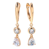 Geometric Zircon Dangle Earrings 585 European Piercing Jewelry