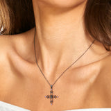 Skull Cross Heart Pendant 925 Sterling Silver Necklace