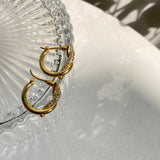 Stainless Steel Hoop Earrings Small Round Circle Knotted Earrings