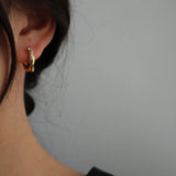 Stainless Steel Hoop Earrings Small Round Circle Knotted Earrings