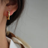Stainless Steel Hoop Earrings Small Round Circle Knotted Earrings