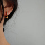 Stainless Steel Hoop Earrings Small Round Circle Knotted Earrings