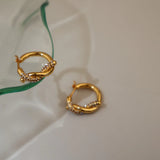 Stainless Steel Hoop Earrings Small Round Circle Knotted Earrings