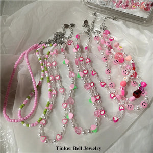 Goth Candy Heart Beaded Necklace Harajuku Egirl Party Jewelry