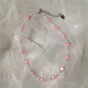 Goth Candy Heart Beaded Necklace Harajuku Egirl Party Jewelry
