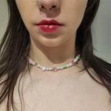 Goth Candy Heart Beaded Necklace Harajuku Egirl Party Jewelry
