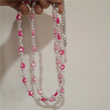 Goth Candy Heart Beaded Necklace Harajuku Egirl Party Jewelry