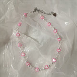 Goth Candy Heart Beaded Necklace Harajuku Egirl Party Jewelry