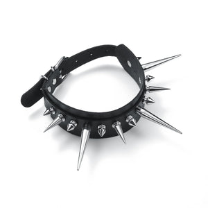 Goth Spiked Choker Collar Punk Rock Leather Collar Necklace Gothic Chokers