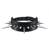 Goth Spiked Choker Collar Punk Rock Leather Collar Necklace Gothic Chokers