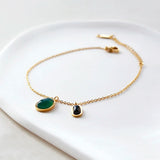 Green Stainless Steel Anklet Beach Girl's Ankle Jewelry