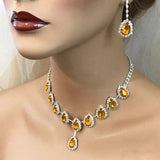 Green Crystal High Necklace Bridal Wedding Accessories