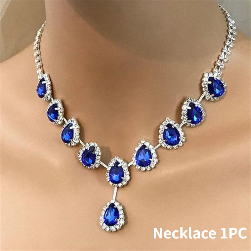 Green Crystal High Necklace Bridal Wedding Accessories