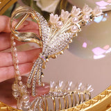 Pearl Tassel Hair Clip for Women Hairpin
