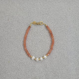 18KGF Bracelet Freshwater Pearl Natural Crystal Charm