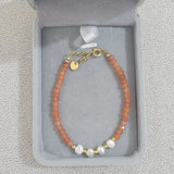 18KGF Bracelet Freshwater Pearl Natural Crystal Charm