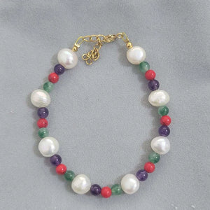 18KGF Natural Freshwater Pearls Bracelets for Women Lucky Jewelry
