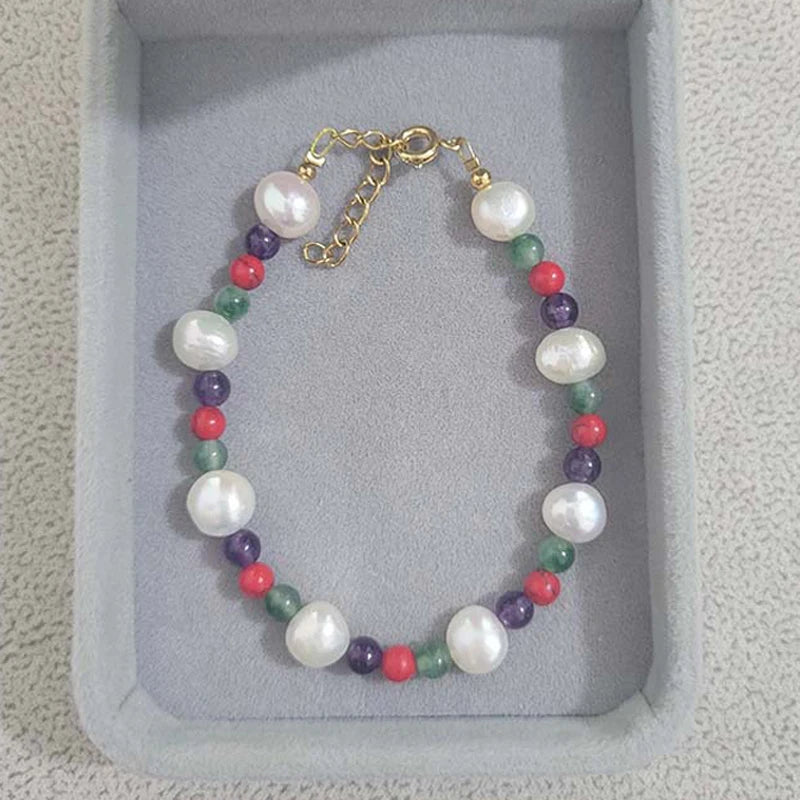 18KGF Natural Freshwater Pearls Bracelets for Women Lucky Jewelry