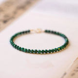 3mm Natural Malachite Beads Bracelet For Women