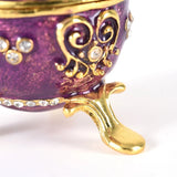 Enameled Egg Jewel Box Container Fancy Collectible Gift