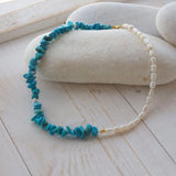 Natural Pearl Turquoise Necklace Women Jewelry Gift