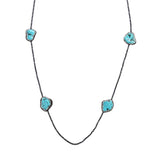 Vintage Spinel Turquoise Stone Long Sweater Necklaces