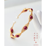 Cinnabar Stone Bracelet for Women Handwork Beads Bracelet