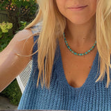 Natural Turquoise Women Chokers Necklace Jewelry