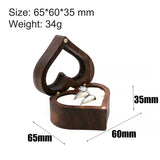 Heart Shape Walnut Wood Ring Box Engagement Ring Holder