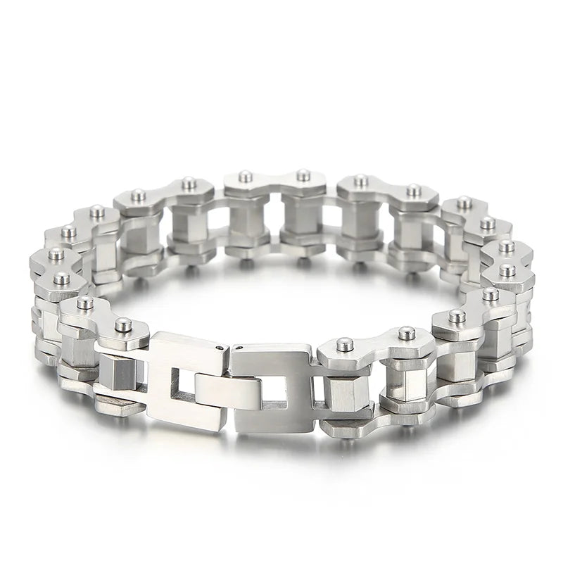 Stainless Steel Bike Chain Men Bracelet Jewelry
