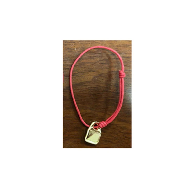 Red Rope U-NO Silver Rose Lock Bracelet for Women