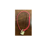 Red Rope U-NO Silver Rose Lock Bracelet for Women