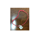 Red Rope U-NO Silver Rose Lock Bracelet for Women
