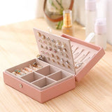 Leather Jewelry Box Travel Organizer Necklace Earring Ring Storage