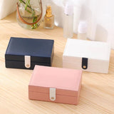 Leather Jewelry Box Travel Organizer Necklace Earring Ring Storage