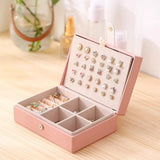 Leather Jewelry Box Travel Organizer Necklace Earring Ring Storage