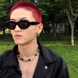 Hip Hop Punk Necklace Smiley Skull Angel Pearl Pendant For Men Women Party