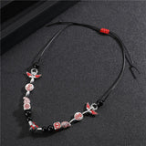 Hip Hop Punk Necklace Smiley Skull Angel Pearl Pendant For Men Women Party