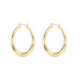Diamond Shape Stainless Steel Hoop Earrings 18K PVD Plated Jewelry