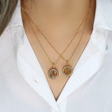 Hollow Round Zircon Paved 26 Alphabet Initial Necklace