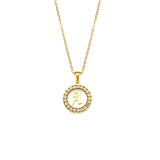 Hollow Round Zircon Paved 26 Alphabet Initial Necklace